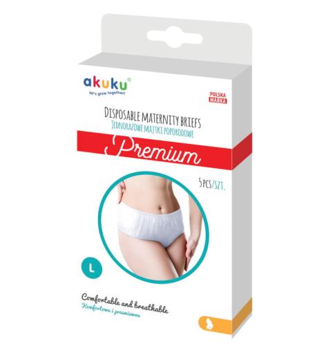 Akuku Majtki Poporodowe Jednorazowe 5szt Rozmiar L 0551