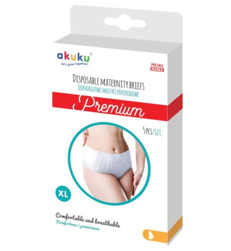 Akuku Majtki Poporodowe Jednorazowe 5szt Rozmiar XL 0552