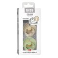 Bibs Dwupak Smoczek Uspokajający Kauczuk Hevea Rozmiar S 0m+ 2szt SAND & PISTACHIO