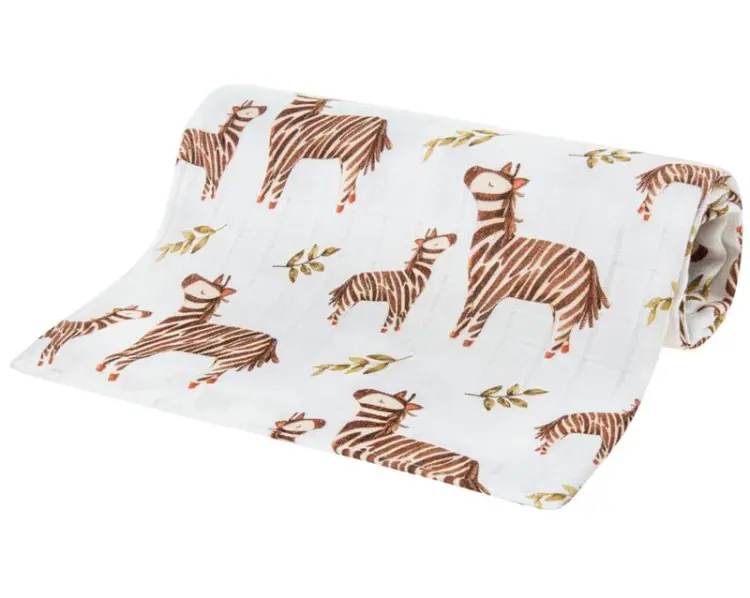 Bocioland Pieluszka Bambusowa Mini Otulacz 75x75cm Zebra 36244