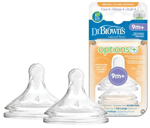 Dr Brown's Options+ Smoczek Szeroka Szyjka 9m+ 2SZT Rozmiar 4