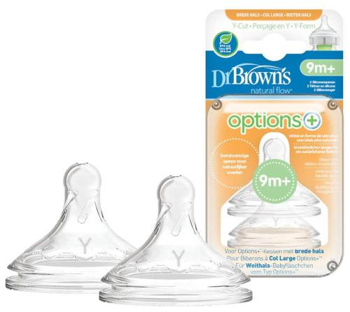 Dr Brown's Options+ Szeroka Szyjka 9m+ Do Kaszki 2 SZT Rozmiar Y