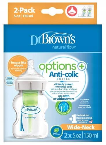 Dr Brown's Zestaw Options+ Szeroka Szyjka Butelka 150ml 2szt 52600