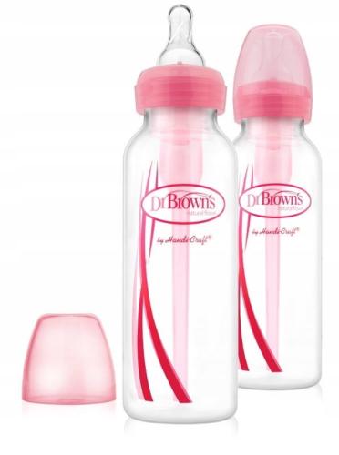 Dr Brown's Zestaw Options+ Wąska Szyjka Butelka 250ml 2szt Różowy 82305
