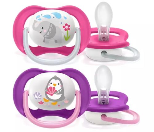 Avent Smoczek Uspokajający 2szt 6+ 6-18M Ultra Air Różowy 080/08