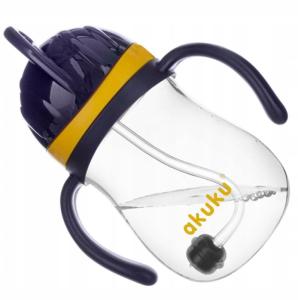 Akuku Bidon Ze Słomką i Odważnikiem Niebiesko-Żółty 280ml 0165