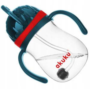 Akuku Bidon Ze Słomką i Odważnikiem Niebiesko-Czerwony 280ml 0164