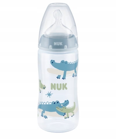 NUK BUTELKA ANTYKOLKOWA Z CZUJNIKIEM CIEPŁA 300ml 0m+ NIEBIESKA