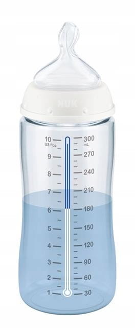 NUK BUTELKA ANTYKOLKOWA Z CZUJNIKIEM CIEPŁA 300ml 0m+ NIEBIESKA
