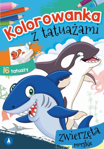 Skrzat Kolorowanka z Tatuażami Zwierzęta Morskie 16 Tatuaży 2792