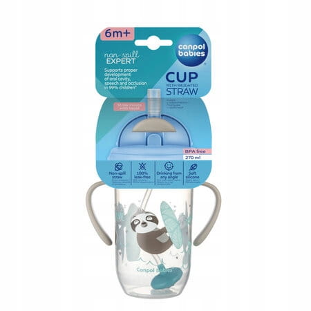 CANPOL Kubek Niekapek 270ml Ezotic Animals 56/606 Szary