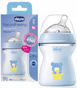 Chicco Butelka Plastikowa NaturalFeeling 2m+ 250 ml BLUE 3640