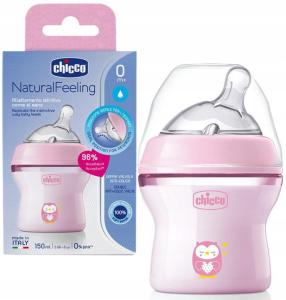 Chicco Butelka Plastikowa NaturalFeeling 0m+ 150 ml PINK 3619