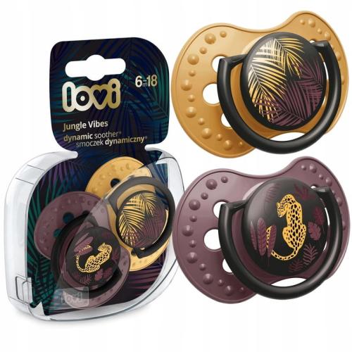 LOVI Smoczek Uspokajający JUNGLE VIBES 6-18 m 2szt 22/903 GIRL