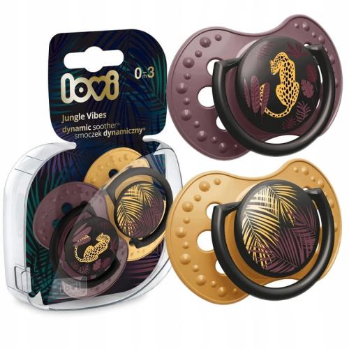 LOVI Smoczek Uspokajający JUNGLE VIBES 0-3 m 2szt 22/901 GIRL