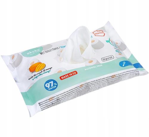 Akuku Nawilżany Papier Toaletowy O Zapachu Mango 50szt 0030