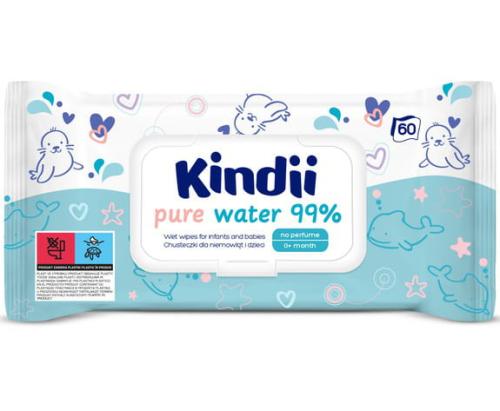 CLEANIC Kindii Chusteczki Wodne Pure Water 99% 60szt 5107