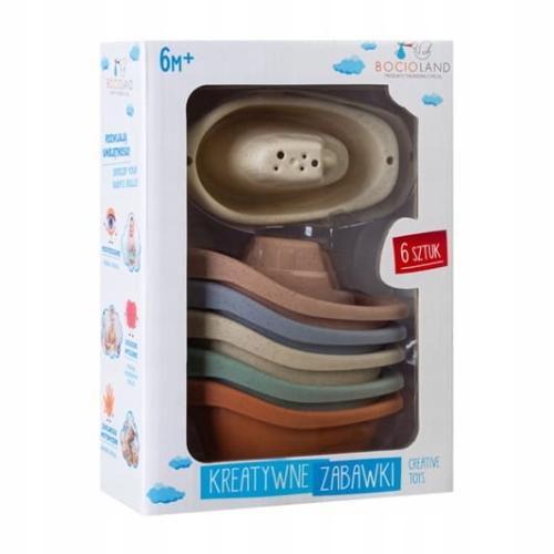 Bocioland Pastelowe Stateczki Przelewajki Do Kąpieli op. 6 szt. 0342