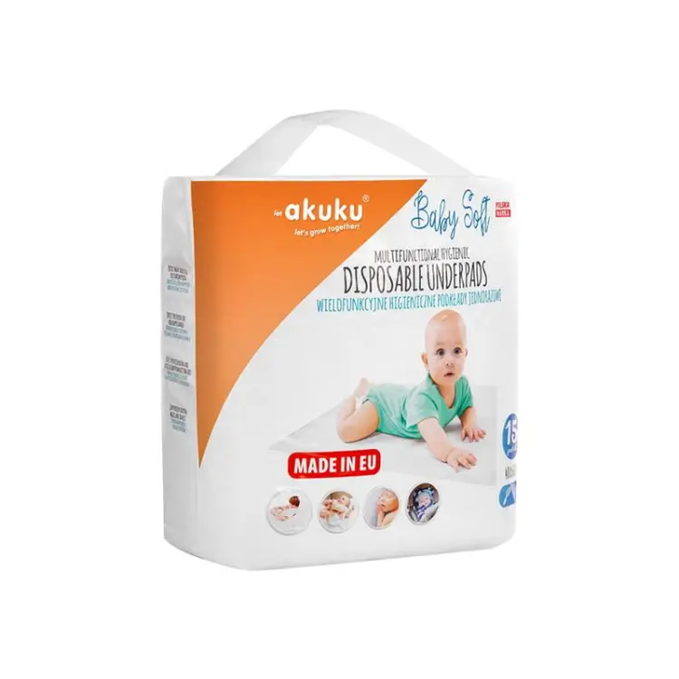 Akuku Jednorazowe Podkłady Higieniczny BABY SOFT 40x60cm 15szt 0500