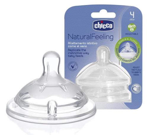 Chicco Smoczek Do Butelki NaturalFeeling 4m+ TRÓJPRZEPŁYWOWY 2szt 8247